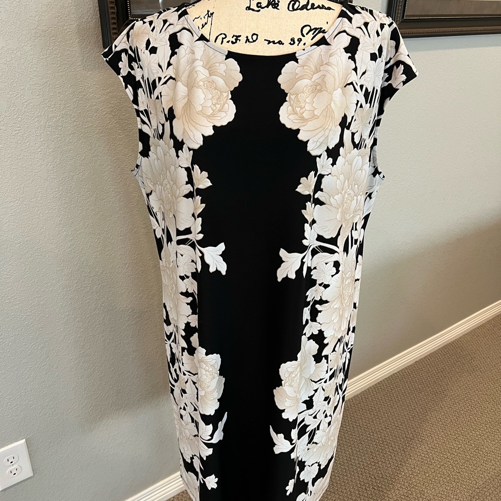 🌸 Chicos Floral Capped Sleeve Dress SZ 3 (16) 🌸